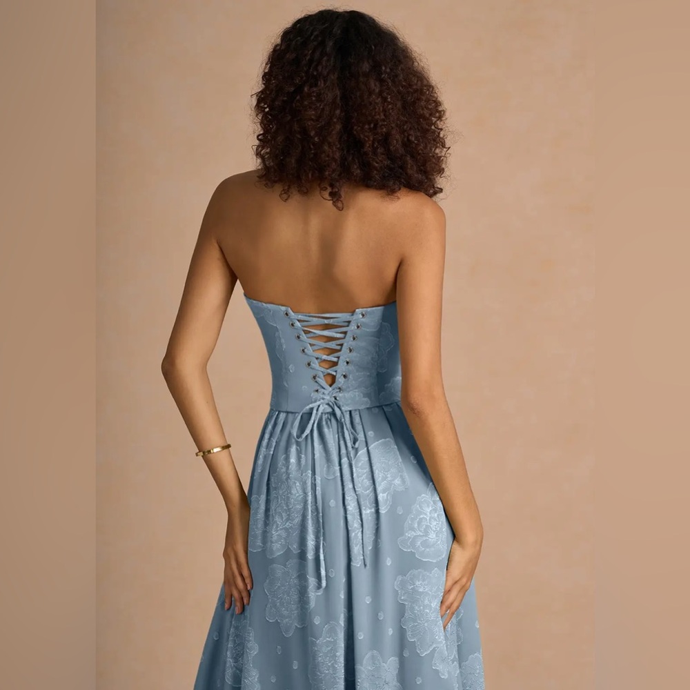 Azazie Strapless Light Blue Dress - Picture 7 of 8